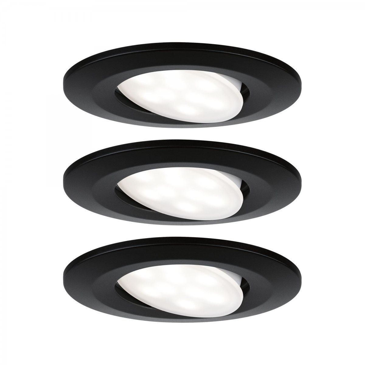 Paulmann No. 99991 Einbauleuchte LED Calla IP65 rund 3er-Set 4000K schwarz