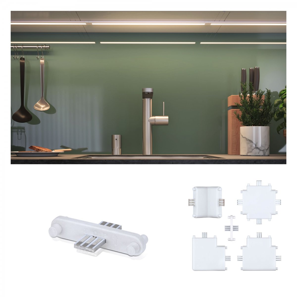 Paulmann No. 99992 M�belleuchten Clever Connect Linien-Verbinder Border Wei� 12V