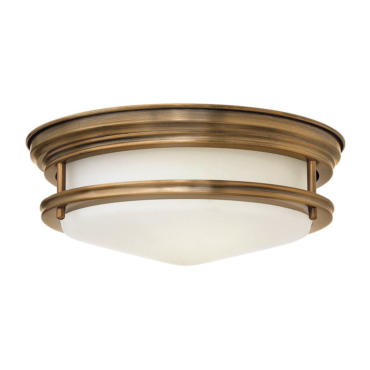 Elstead Hadrian 2 Light Deckenleuchte Glas opal Bronze gebürstet