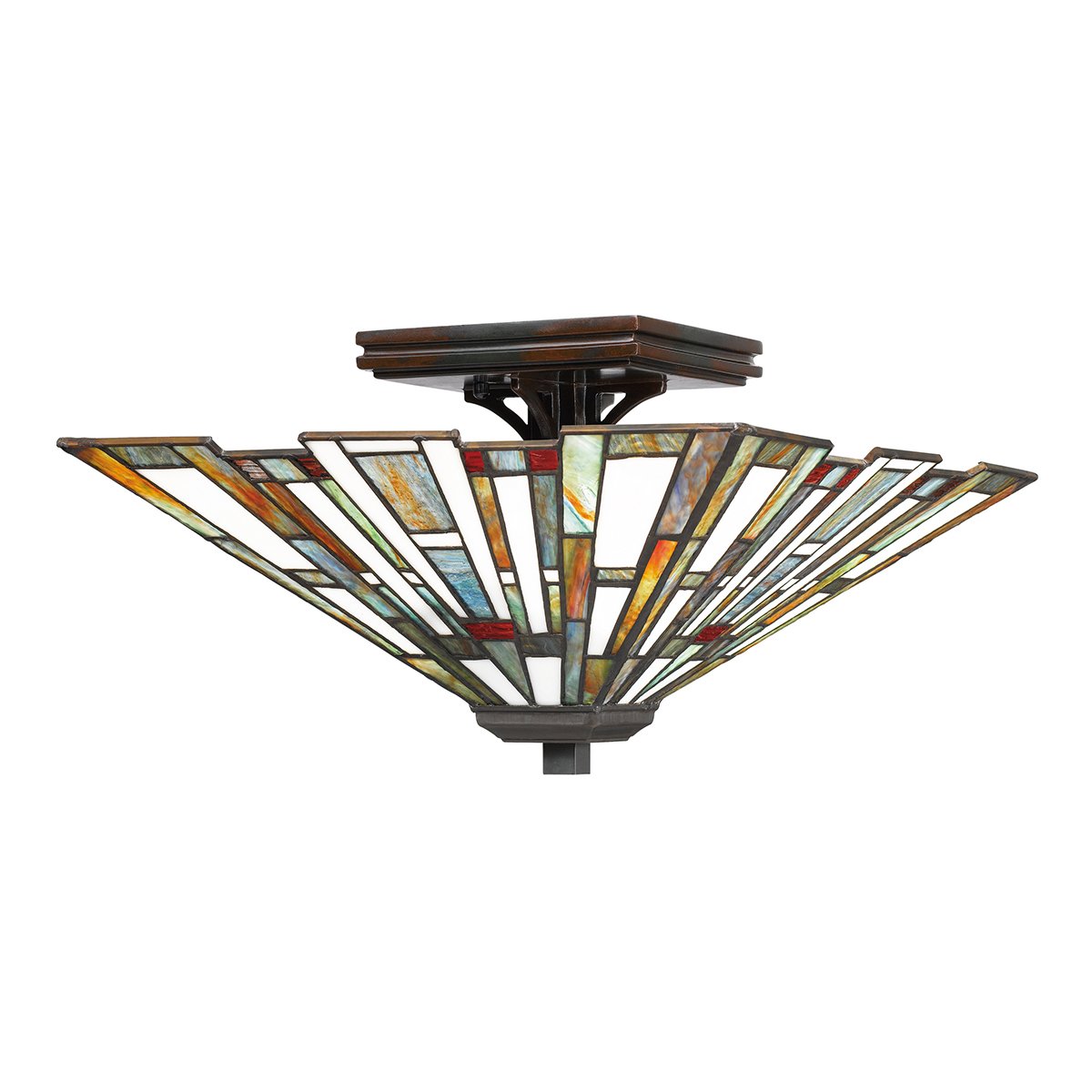Elstead Lighting Maybeck Deckenleuchte 2-Light Tiffany-Stil Bronze E27