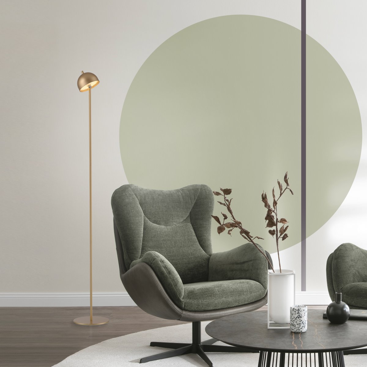 SCH�NER WOHNEN-Kollektion LED AKKU-Stehleuchte BELLIS, gold, dimmbar