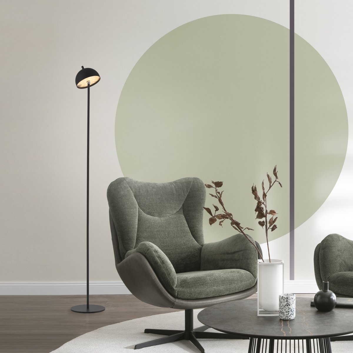 SCH�NER WOHNEN-Kollektion LED AKKU-Stehleuchte BELLIS, schwarz, dimmbar