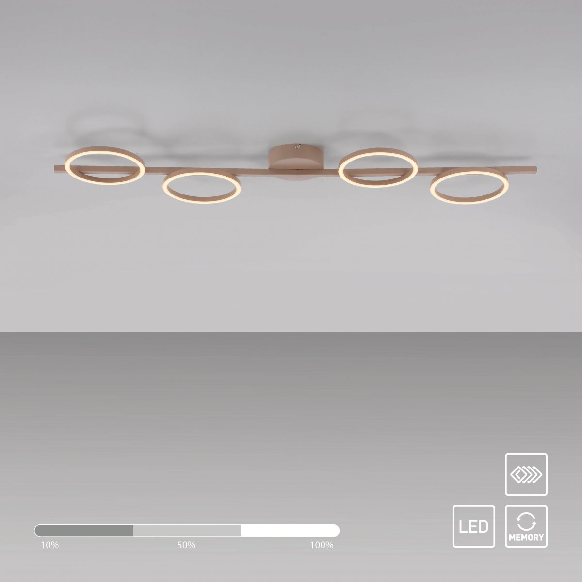SCH�NER WOHNEN-Kollektion LED Deckenleuchte MINI RITUS, sandfarben, dimmbar