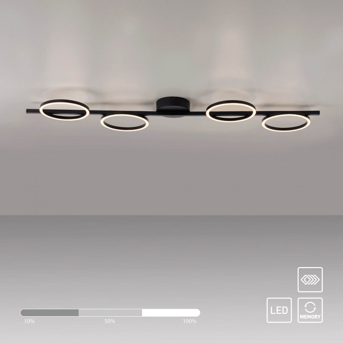 SCH�NER WOHNEN-Kollektion LED Deckenleuchte MINI RITUS, schwarz, dimmbar