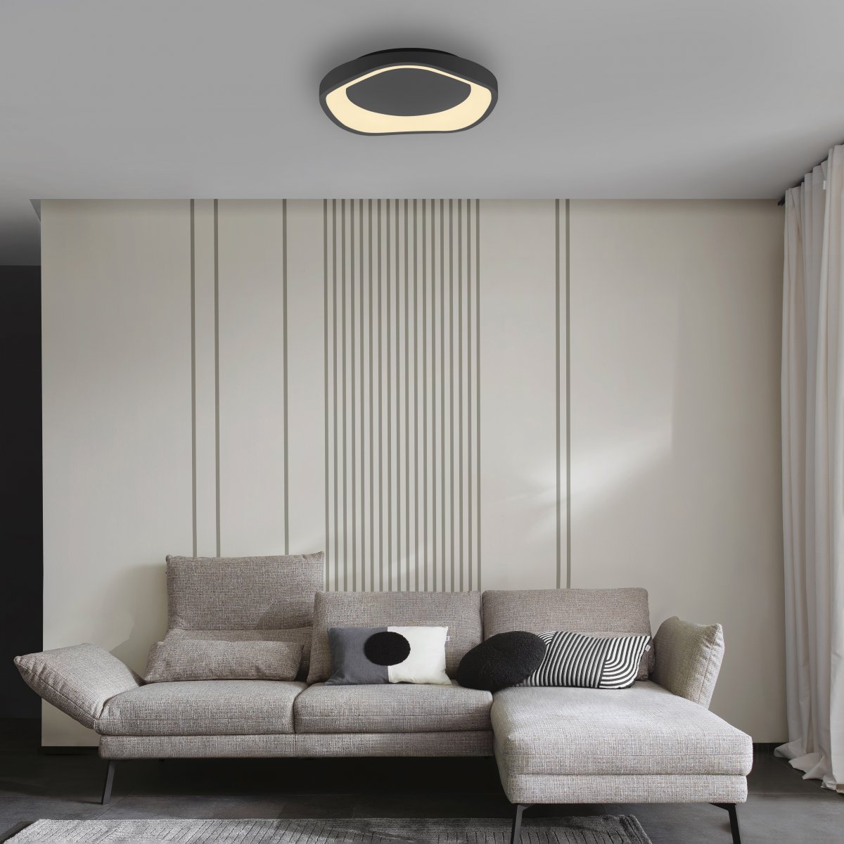 SCH�NER WOHNEN-Kollektion LED Deckenleuchte MONTA, schwarz, dimmbar