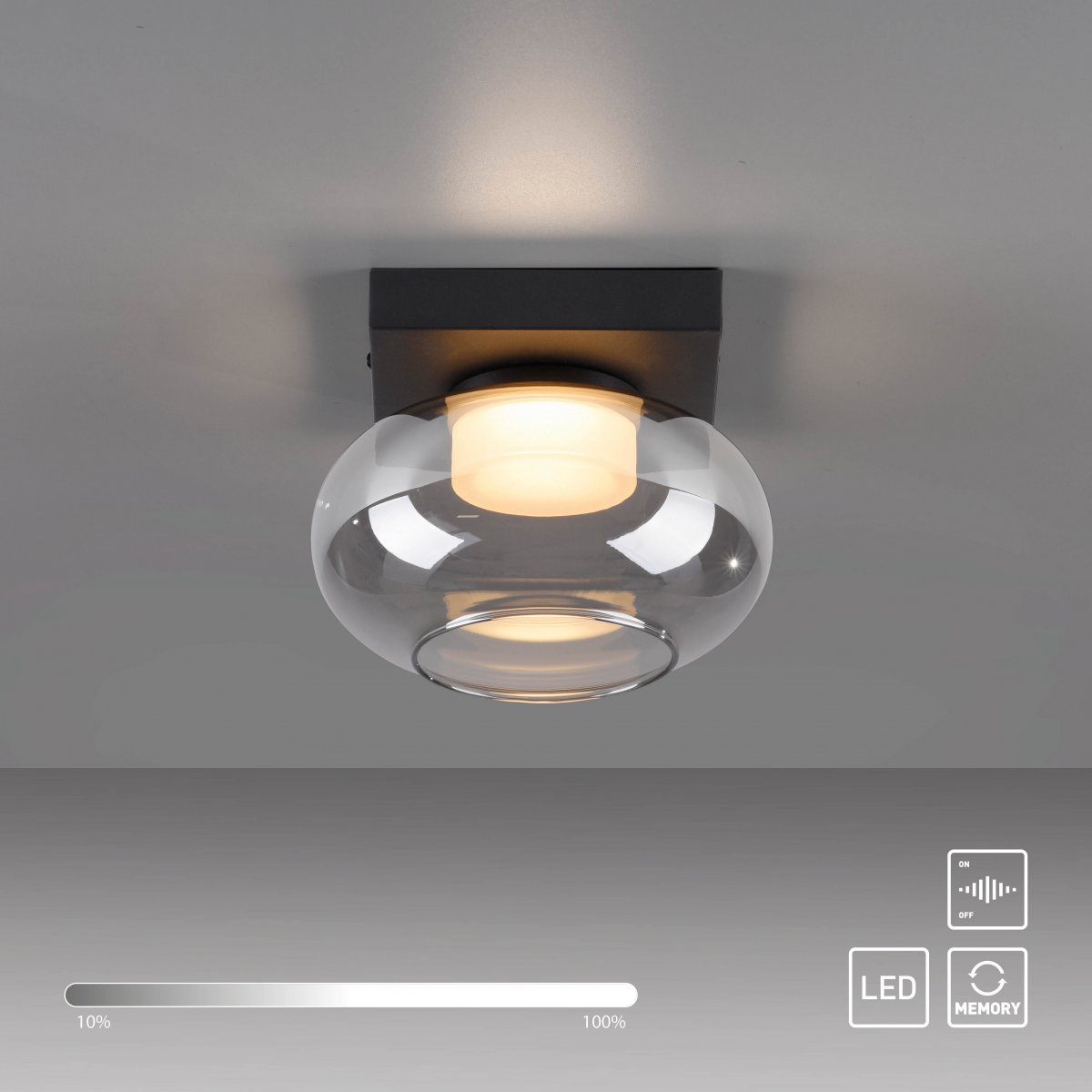 SCH�NER WOHNEN-Kollektion LED Deckenleuchte SIA, schwarz, dimmbar