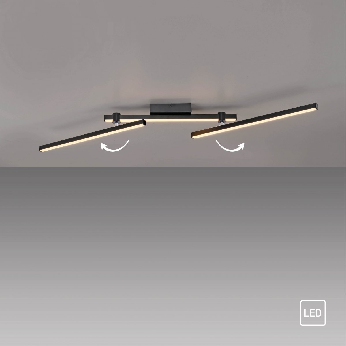 SCH�NER WOHNEN-Kollektion LED Deckenleuchte STRAIGHT, schwarz