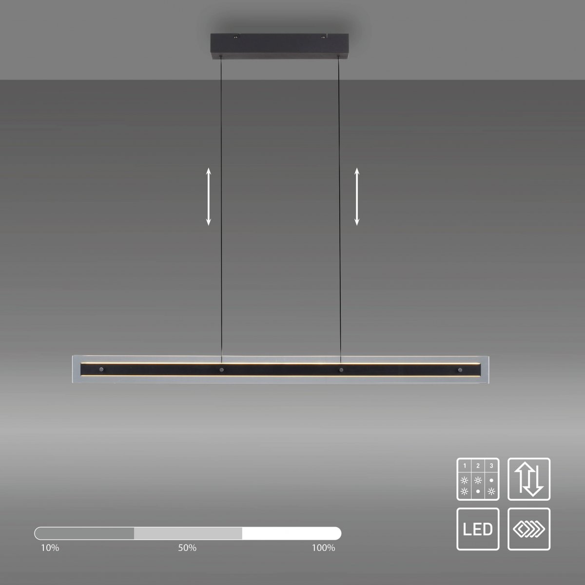 SCH�NER WOHNEN-Kollektion LED Pendelleuchte LENA, schwarz, dimmbar