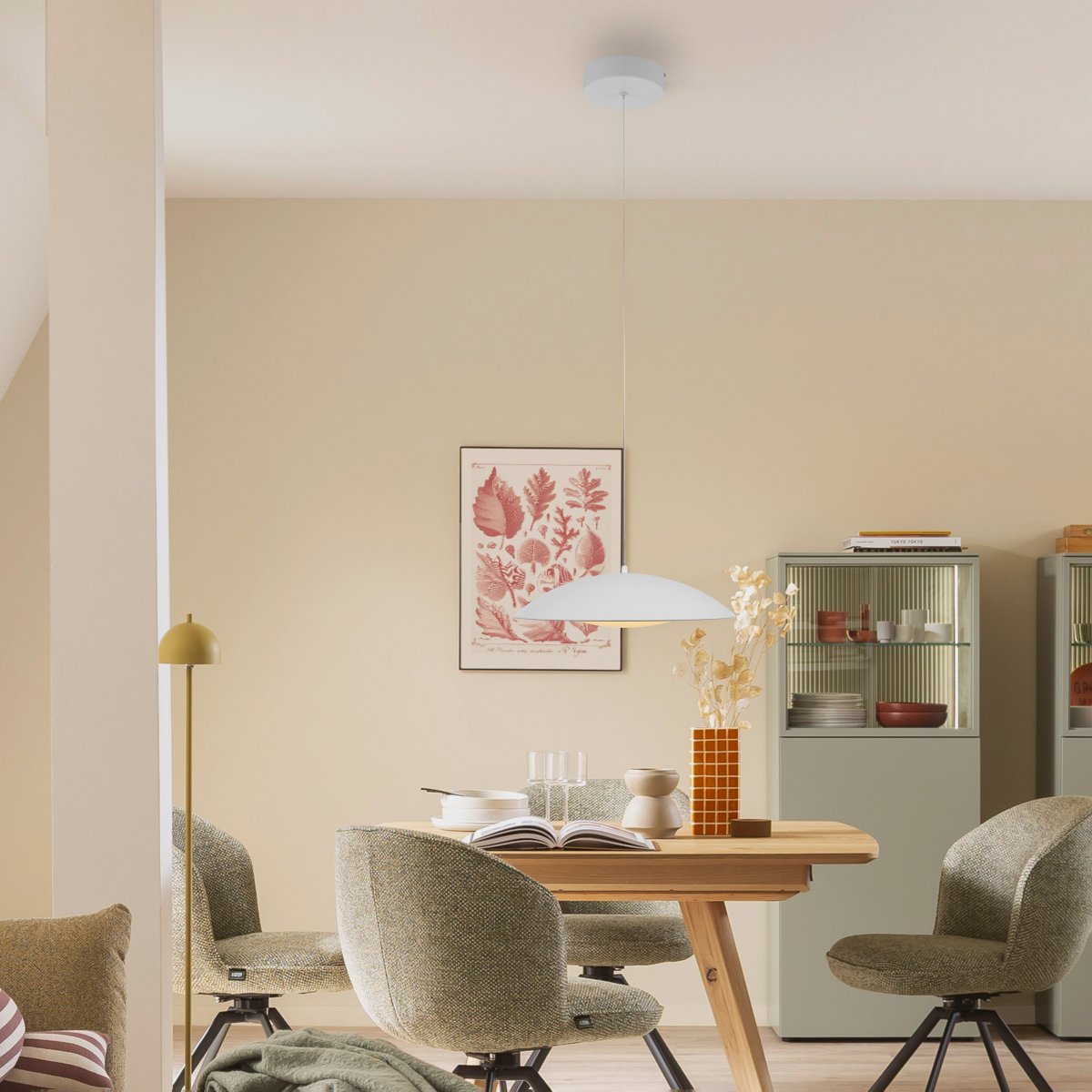 SCH�NER WOHNEN-Kollektion LED Pendelleuchte LENTE 40, weiss, dimmbar