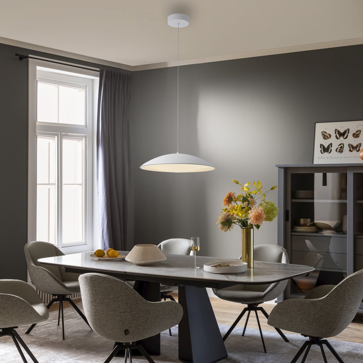SCH�NER WOHNEN-Kollektion LED Pendelleuchte LENTE 50, weiss, dimmbar