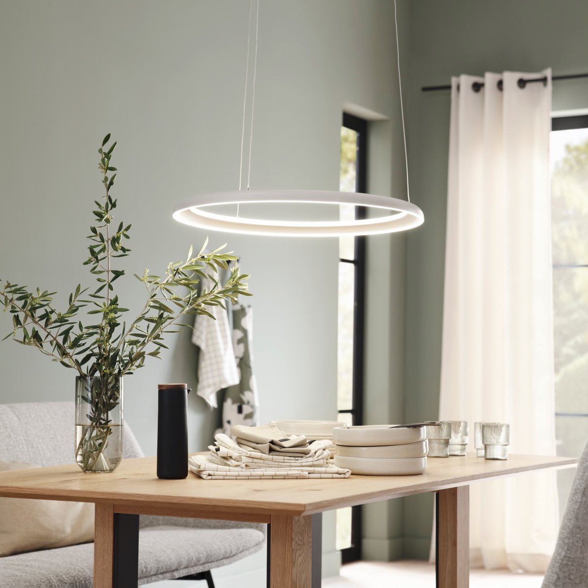 SCH�NER WOHNEN-Kollektion LED Pendelleuchte QUILLO, sandfarben, dimmbar