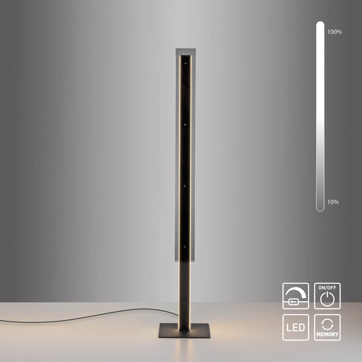 SCH�NER WOHNEN-Kollektion LED Stehleuchte LENA, schwarz, dimmbar