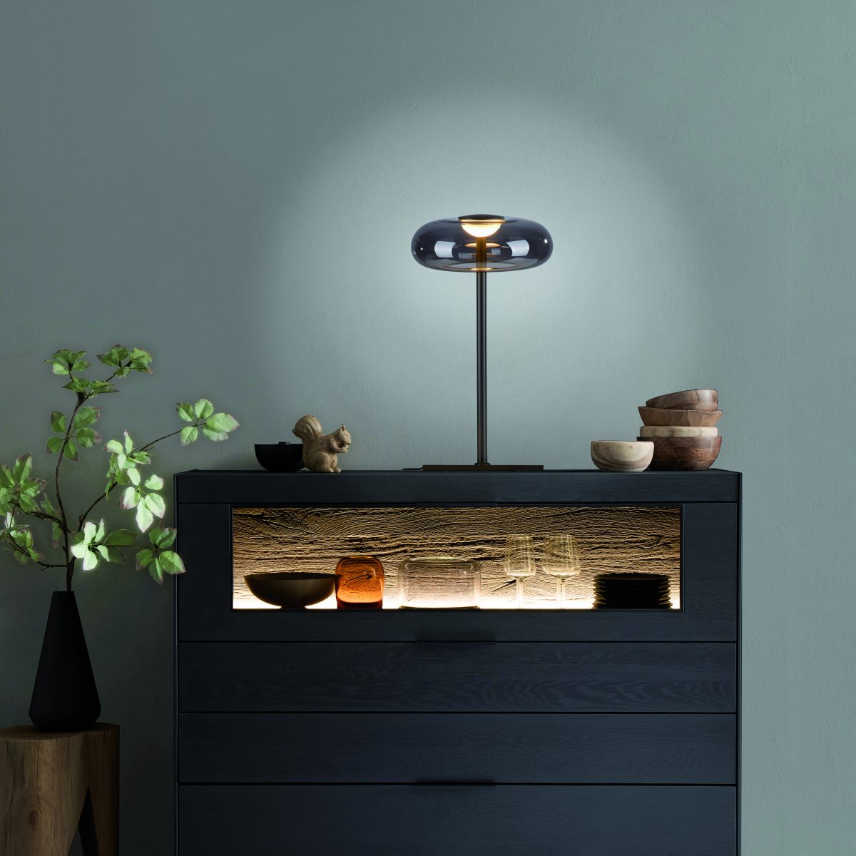SCH�NER WOHNEN-Kollektion LED Tischleuchte POSH, grau, dimmbar