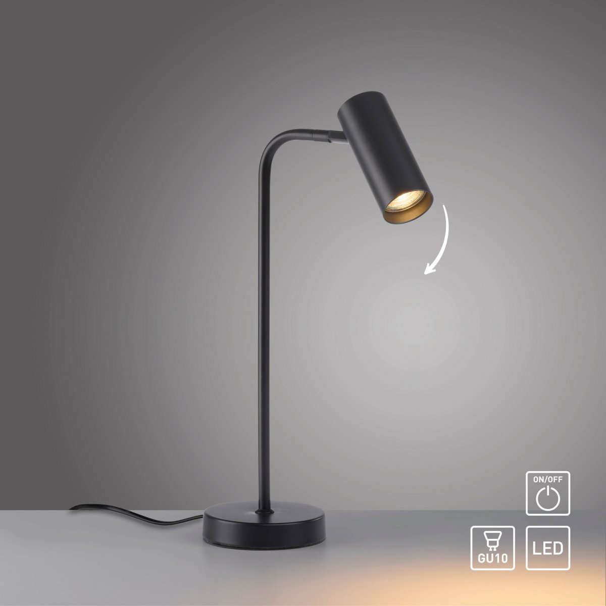 SCH�NER WOHNEN-Kollektion LED Tischleuchte RIK, schwarz