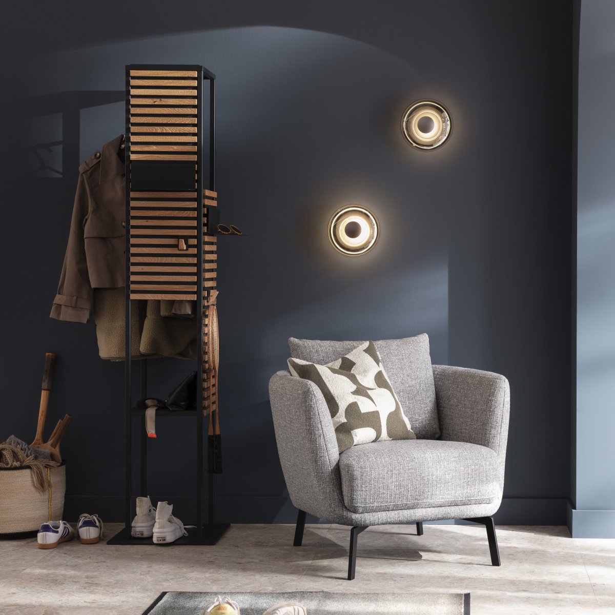 SCH�NER WOHNEN-Kollektion LED Wand- und Deckenleuchte POSH , grau, dimmbar