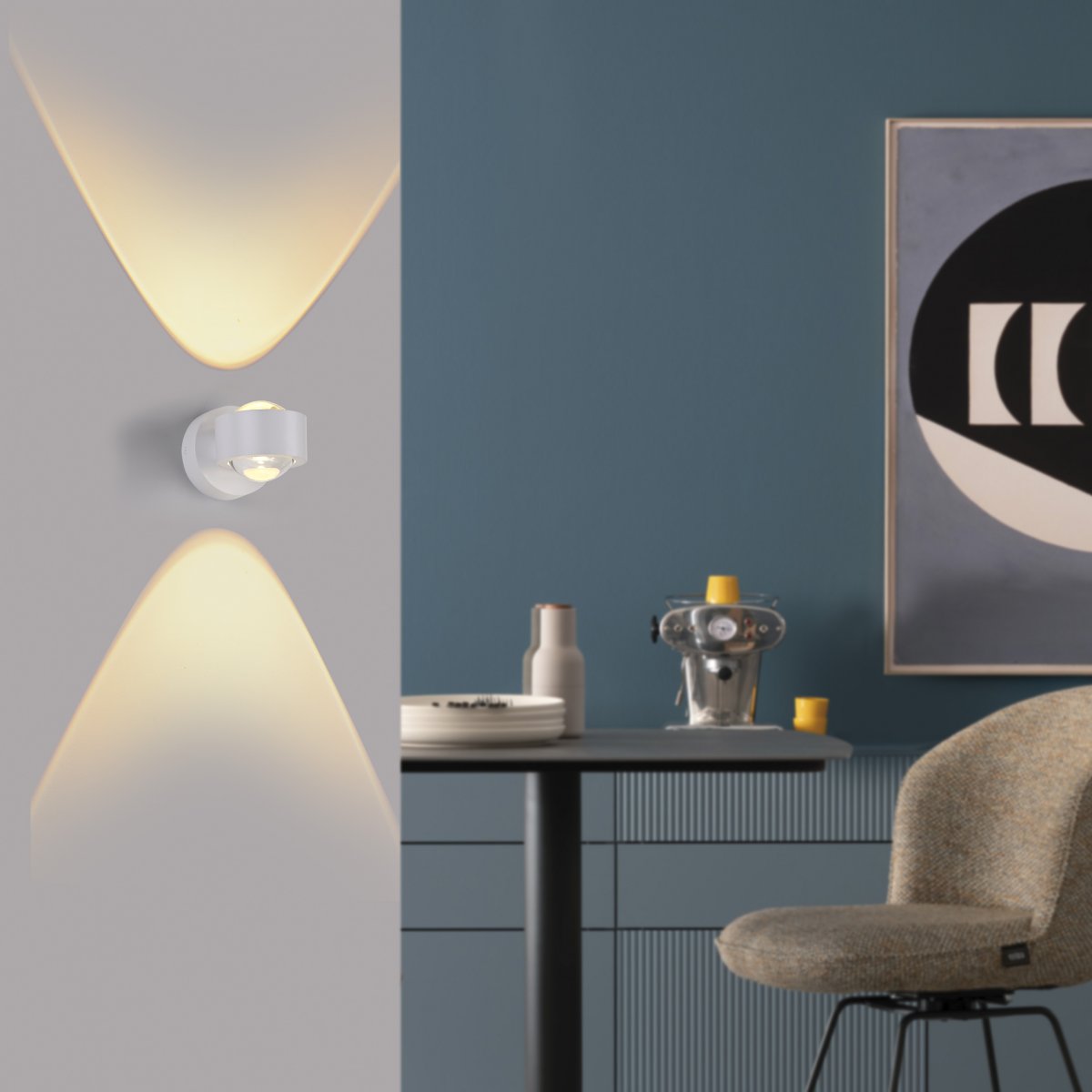 SCH�NER WOHNEN-Kollektion LED Wandleuchte CHIA, weiss, 2-flammig