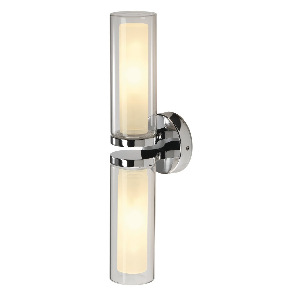 SLV 1002229 WL 106 Wandleuchte doppel Glas chrom 2xE14 IP44