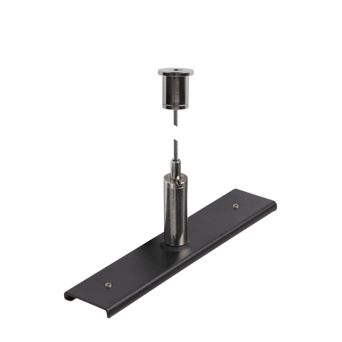 SLV 1006603 48V TRACK Schienenverst�rkungsplatte mit Aufh�ngungsset 3m Drahtseil schwarz