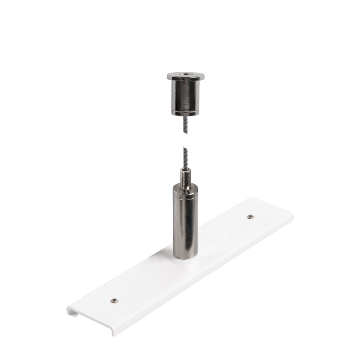 SLV 1006604 48V TRACK Schienenverst�rkungsplatte mit Aufh�ngungsset 3m Drahtseil wei�