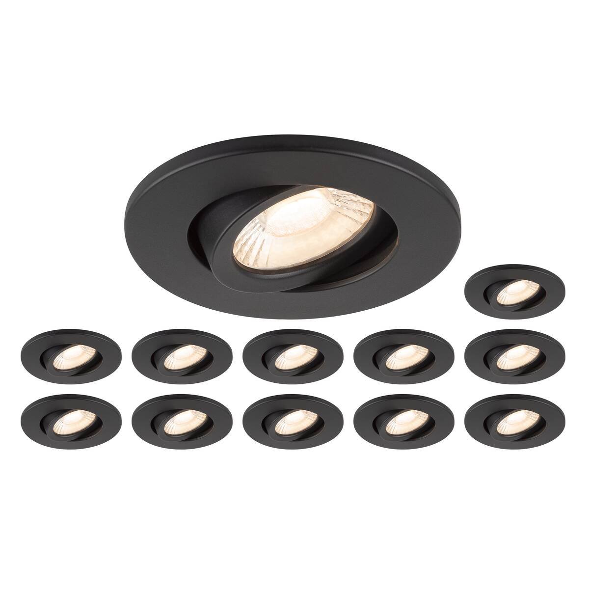 SLV 1007273 Set bestehend aus 12x 1007273 Universal Downlight Move Phase IP20 38� schwarz