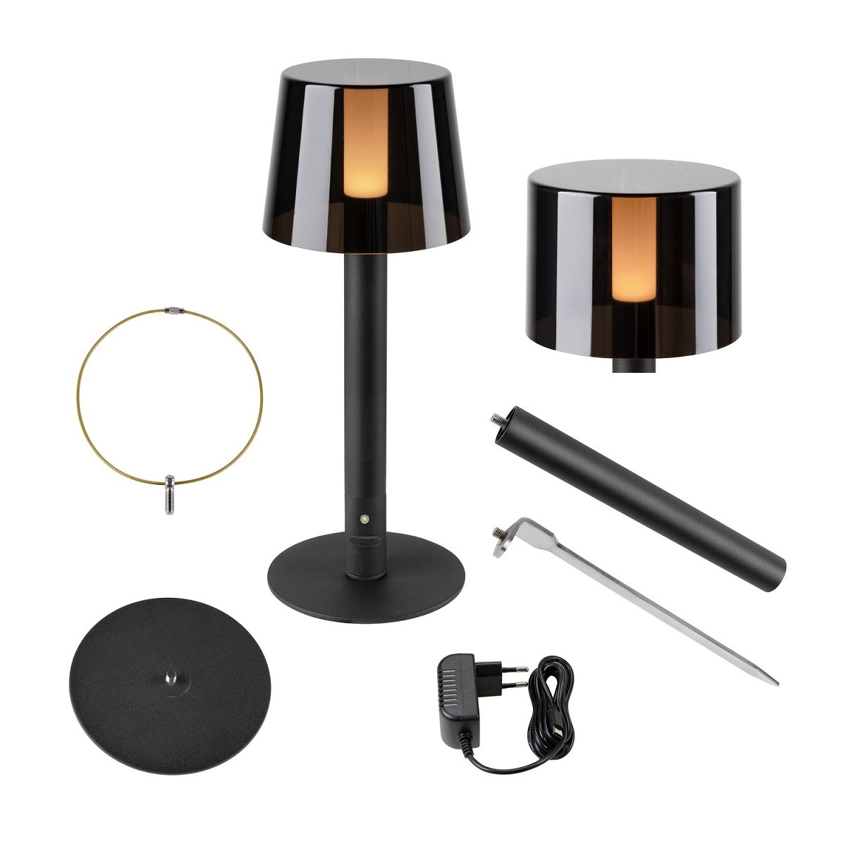 SLV 1007380 TAHA Leuchten-Set Akku IP65 2700K dimmbar schwarz