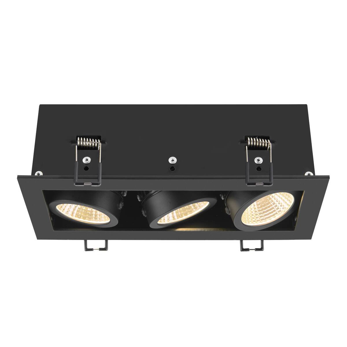 SLV 1007567 KADUX Deckeneinbauleuchte triple 3000K 38� IP20 quadratisch schwarz