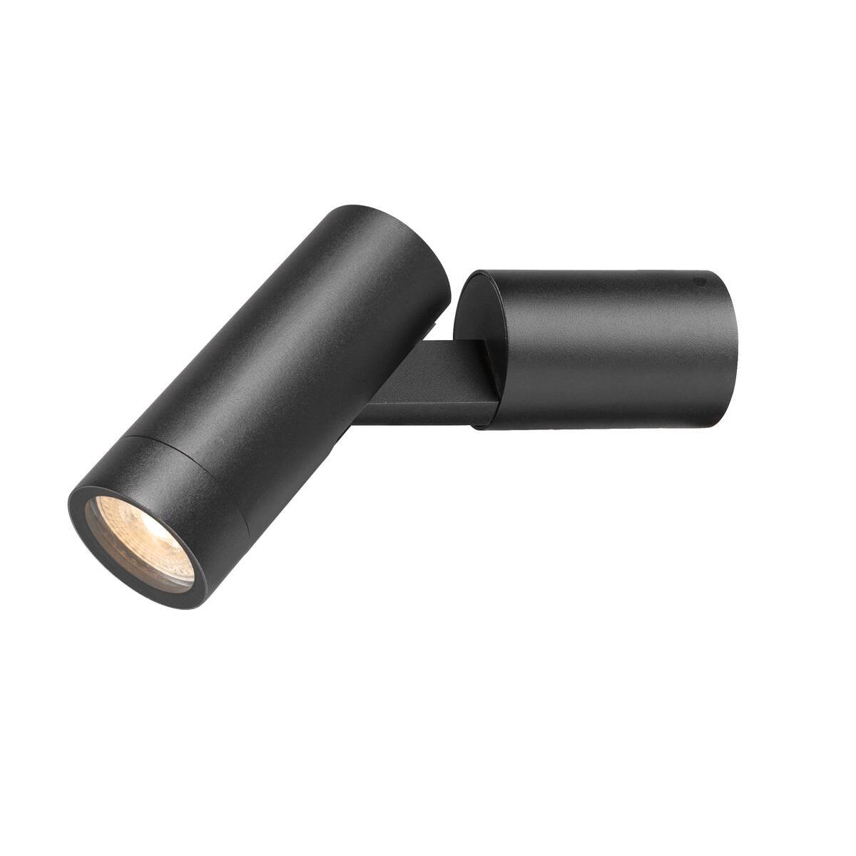 SLV 1007653 S-TUBE Wandaufbauleuchte rund max. 10W GU10 schwarz IP65
