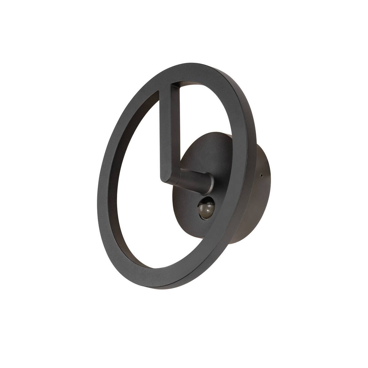 SLV 1007916 Q-RING Wandaufbauleuchte Bewegungsmelder 3000K schwarz IP54