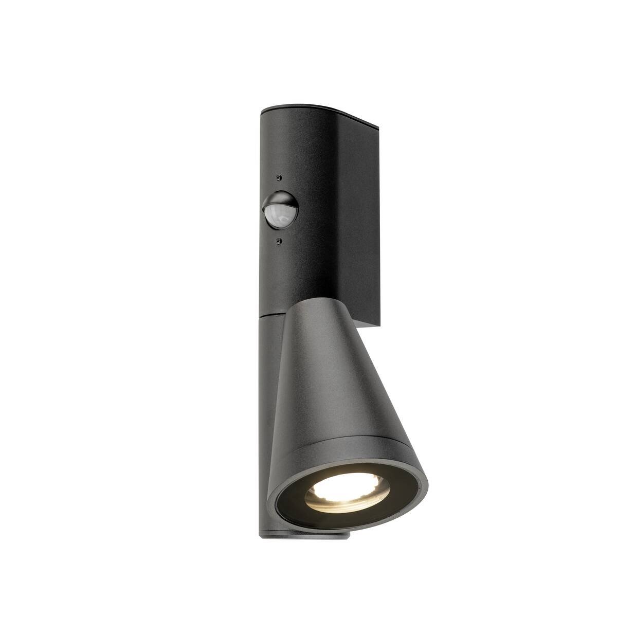 SLV 1008010 Outdoor Wandaufbauleuchte T-TUBE single GU10 Sensor IP44 schwarz