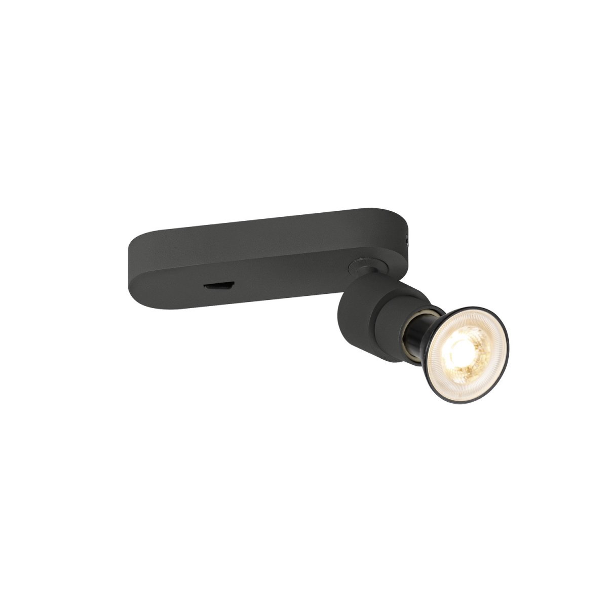 SLV 1008231 PURI 2.0 Basic Wand- und Deckenleuchte Schalter ohne Schirm schwarz GU10