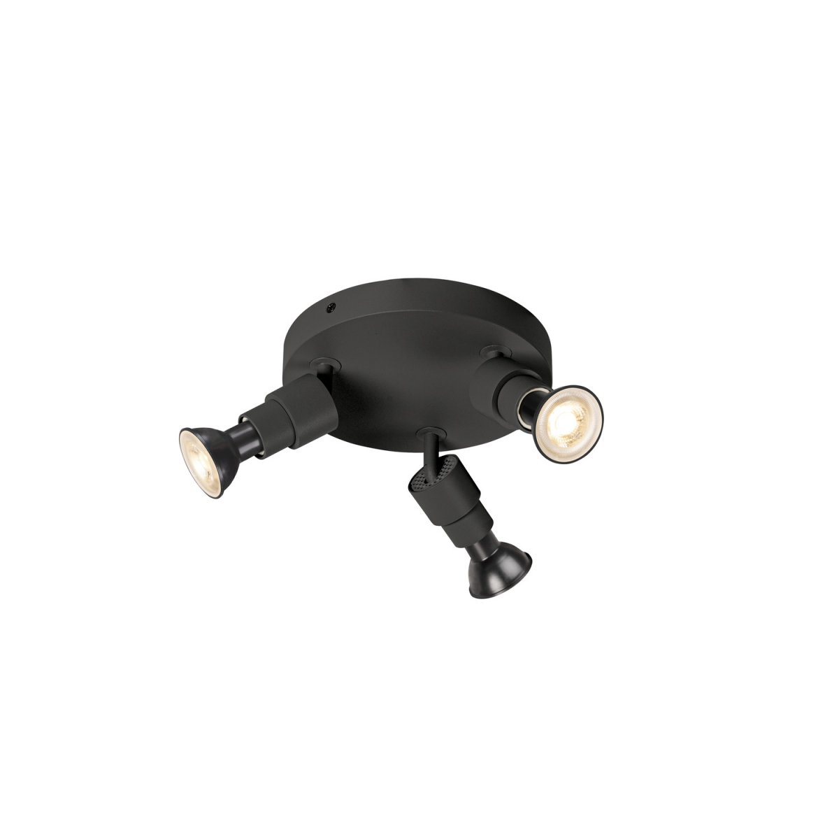 SLV 1008237 PURI 2.0 Basic Wand- und Deckenleuchte rund 3-flammig ohne Schirm schwarz GU10
