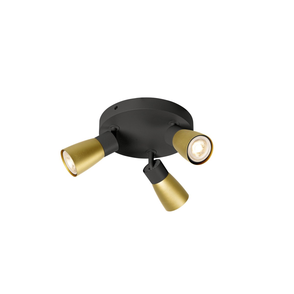 SLV 1008341 PURI 2.0 Dome Wand- und Deckenleuchte rund 3-flammig schwarz gold GU10