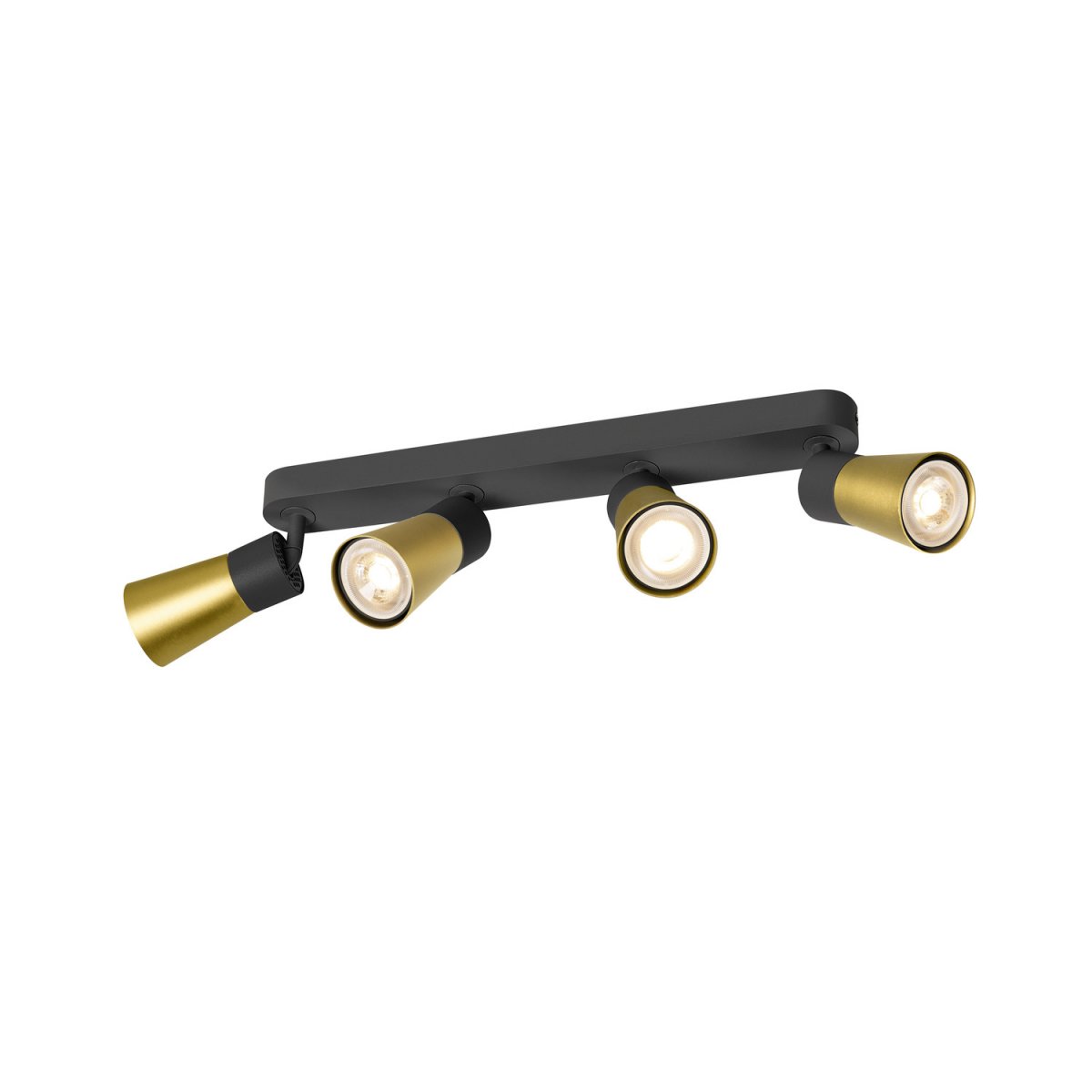 SLV 1008349 PURI 2.0 Cone Wand- und Deckenleuchte long 4-flammig schwarz gold GU10