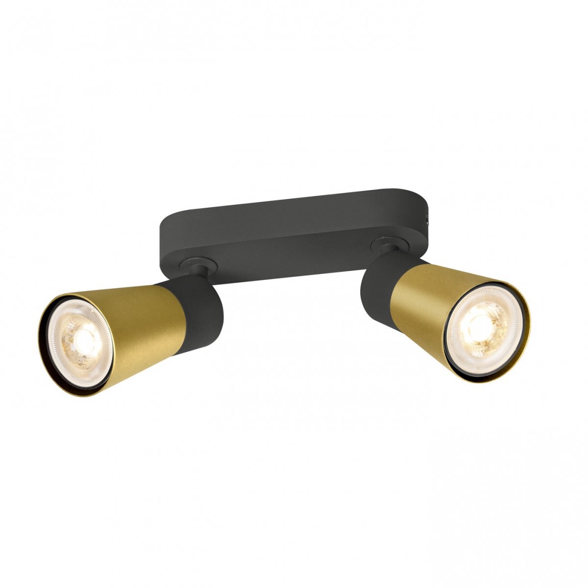 SLV 1008366 PURI 2.0 Cone Wand- und Deckenleuchte long 2-flammig schwarz gold GU10