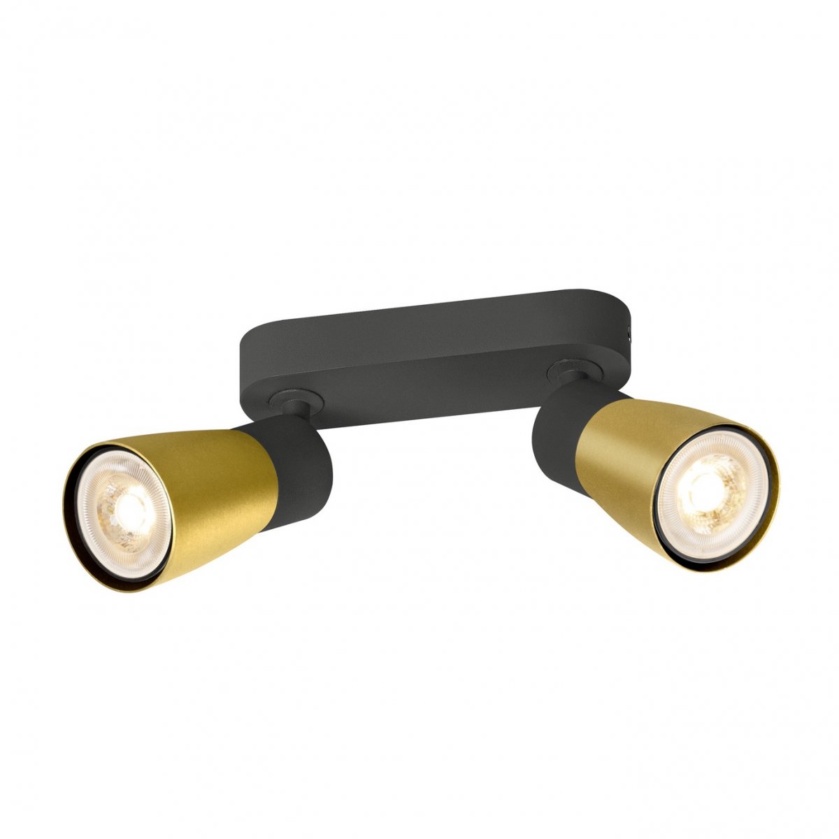 SLV 1008370 PURI 2.0 Dome Wand- und Deckenleuchte long 2-flammig schwarz gold GU10