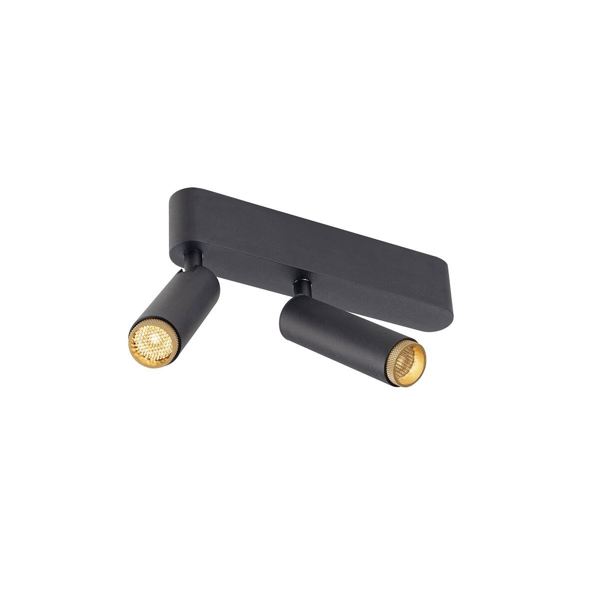 SLV 1009047 GRIP! S double Deckenaufbauleuchte 3000K 29� Phase schwarz gold