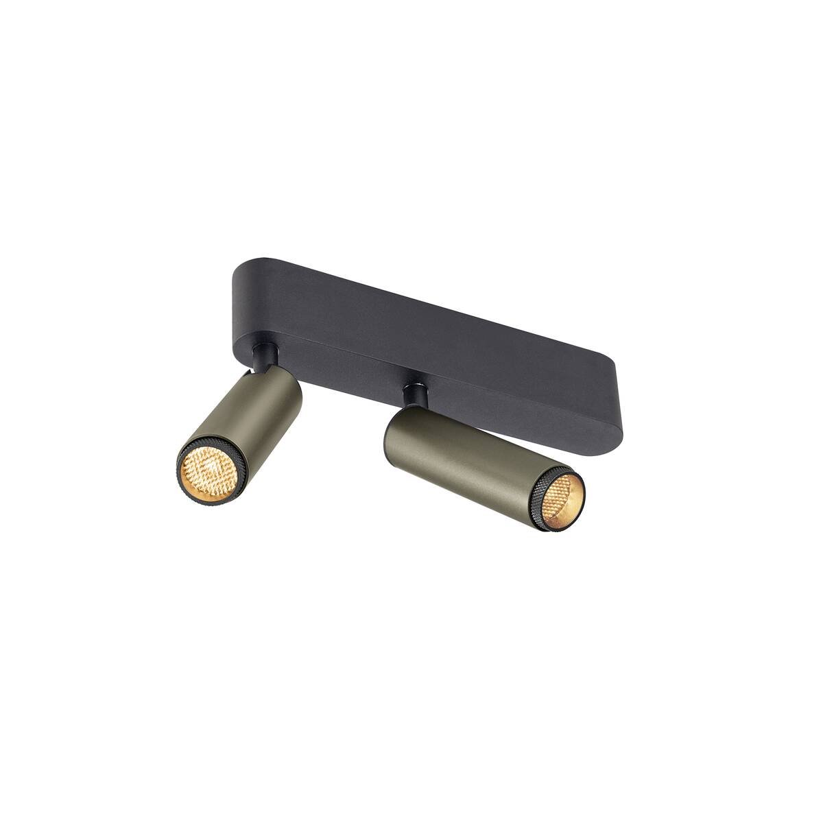 SLV 1009049 GRIP! S double Deckenaufbauleuchte 3000K 29� Phase bronze schwarz