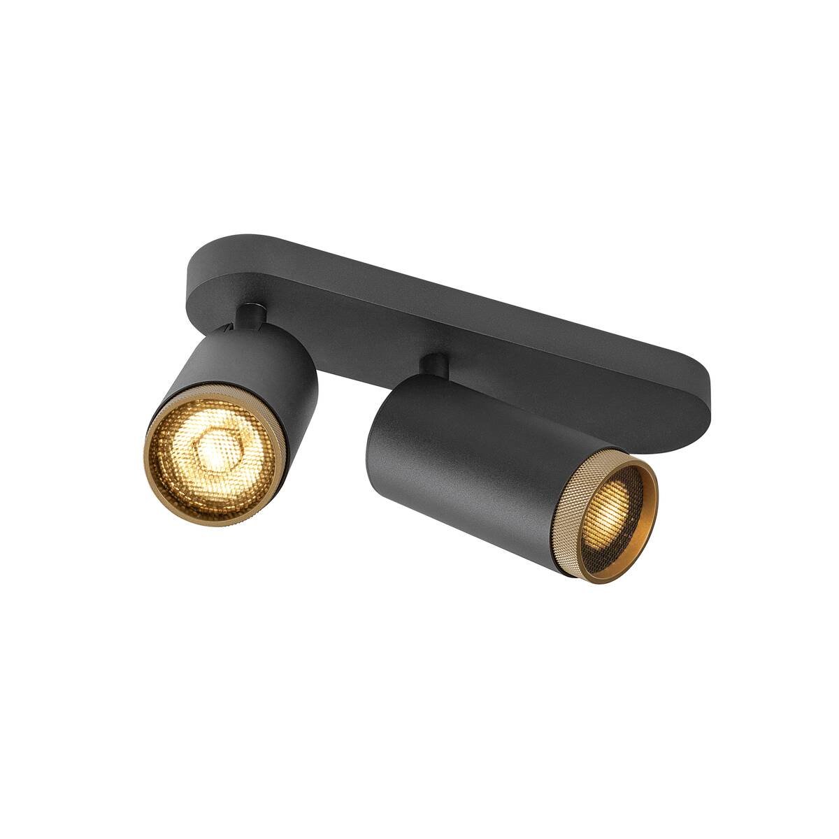 SLV 1009097 GRIP! L Deckenleuchte double zylindrisch 6W GU10 schwarz gold