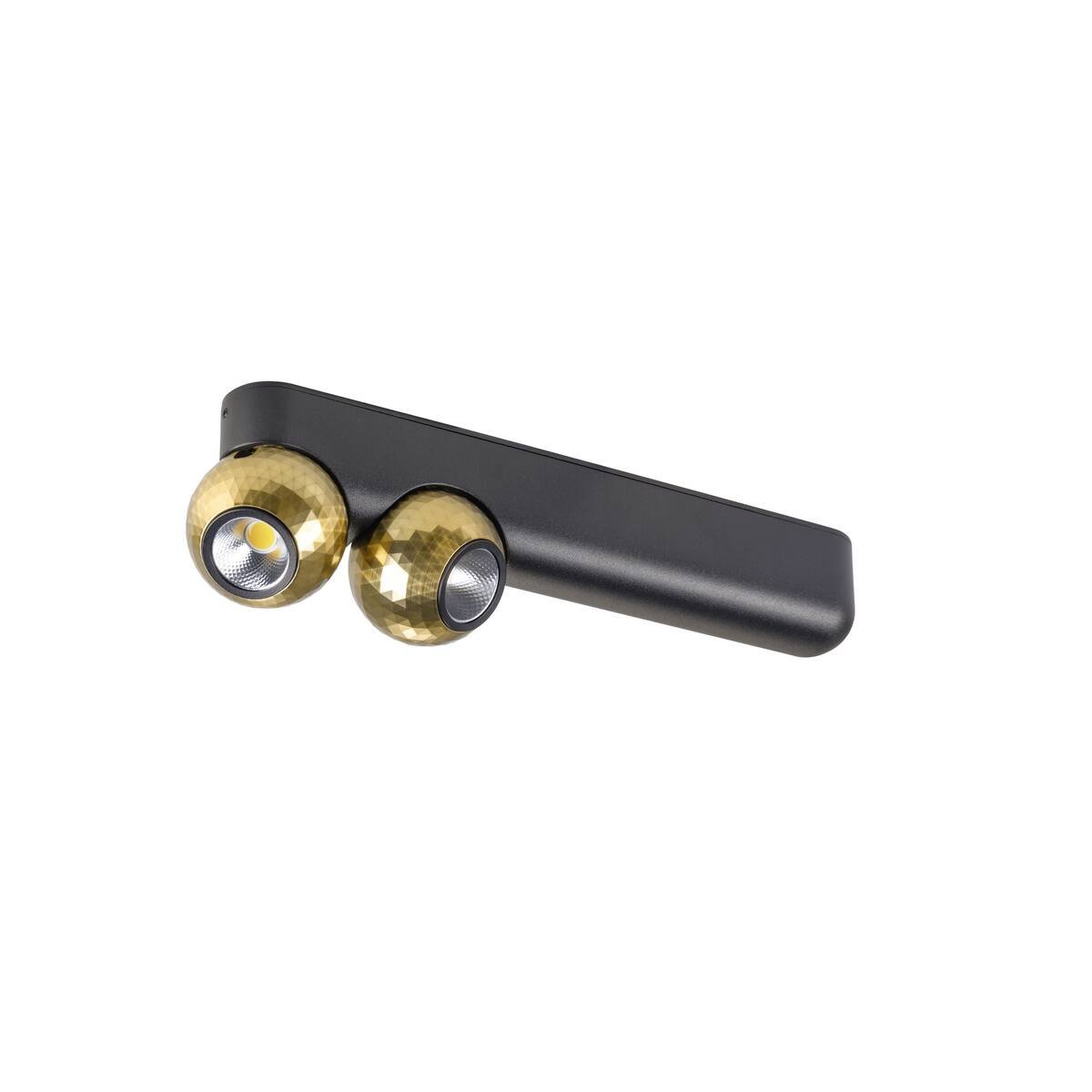 SLV 1010306 DYSKO Wand-und Deckenaufbauleuchte 2700K 2-flammig schwarz gold