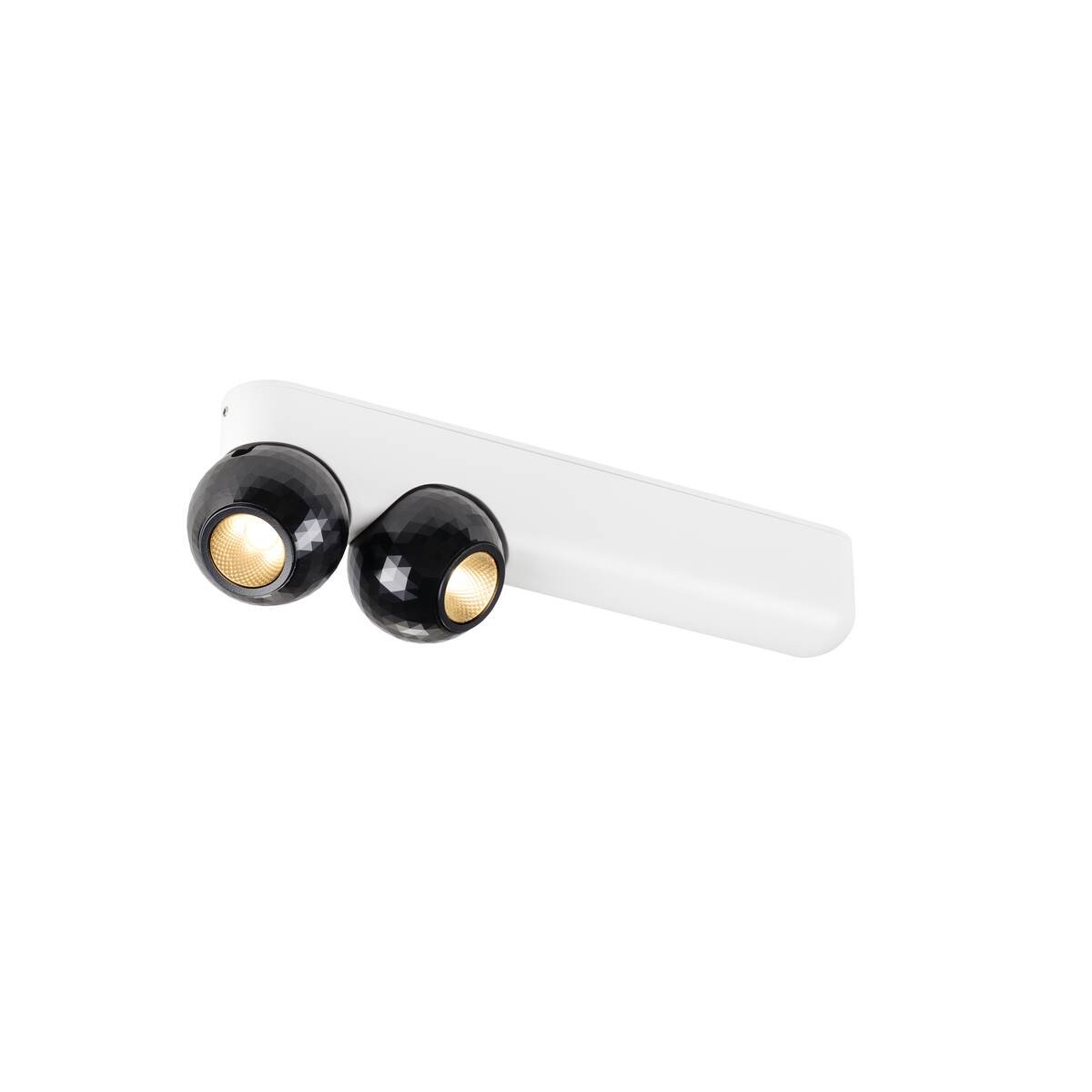 SLV 1010307 DYSKO Wand-und Deckenaufbauleuchte 2700K 2-flammig wei� schwarz