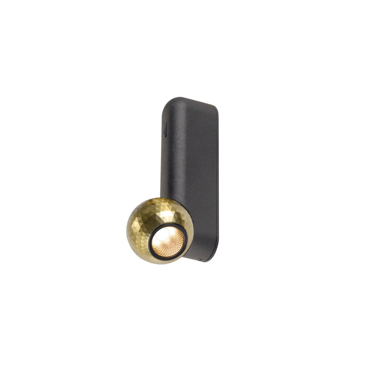 SLV 1010312 DYSKO Wand-und Deckenaufbauleuchte mit Schalter 2700K schwarz gold