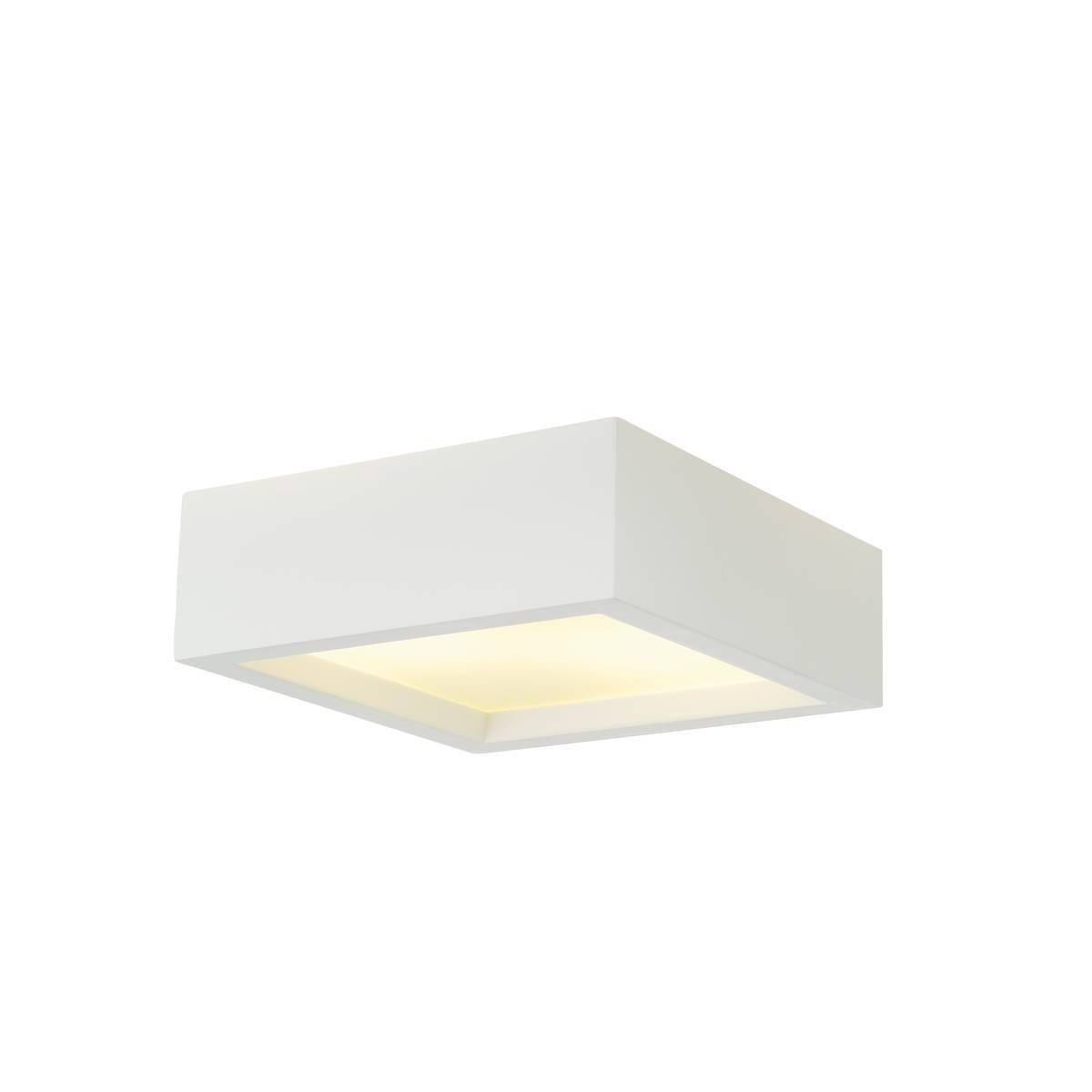 SLV 148002 Deckenleuchte Plastra 104 E27 eckig weisser Gips 25x25cm