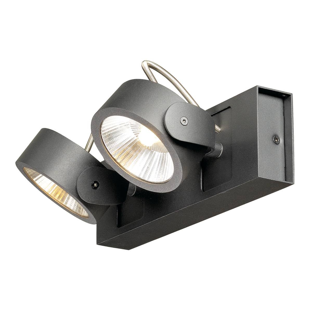 SLV No. 1000129 KALU LED 2 Wand- und Deckenleuchte schwarz 3000K 60�