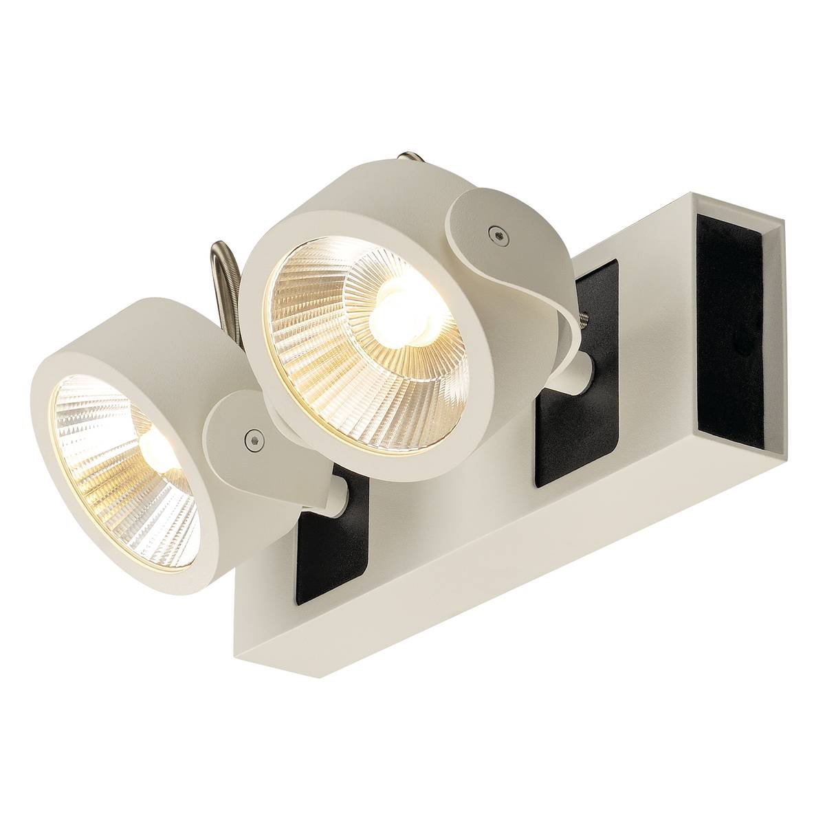SLV No. 1000130 KALU LED 2 Wand- und Deckenleuchte weiss schwarz 3000K 60�