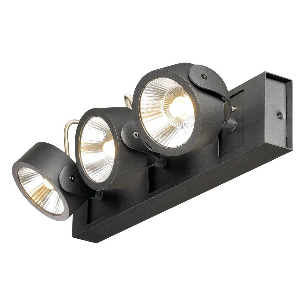 SLV No. 1000131 KALU LED 3 Wand- und Deckenleuchte schwarz 3000K 60�