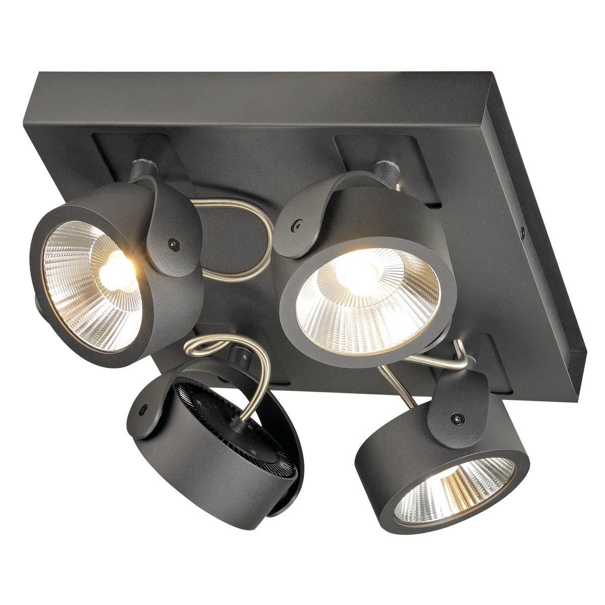 SLV No. 1000135 KALU LED 4 Wand- und Deckenleuchte square schwarz 3000K 60�