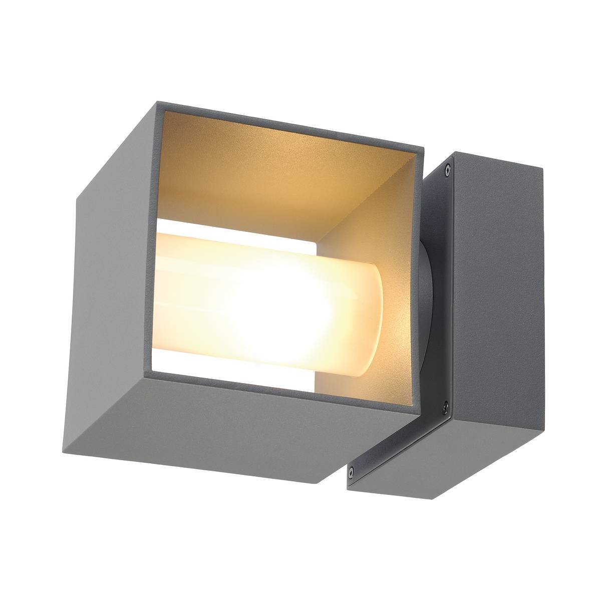 SLV No. 1000335 SQUARE TURN QT14 Outdoor Wandleuchte silbergrau max. 42W IP44