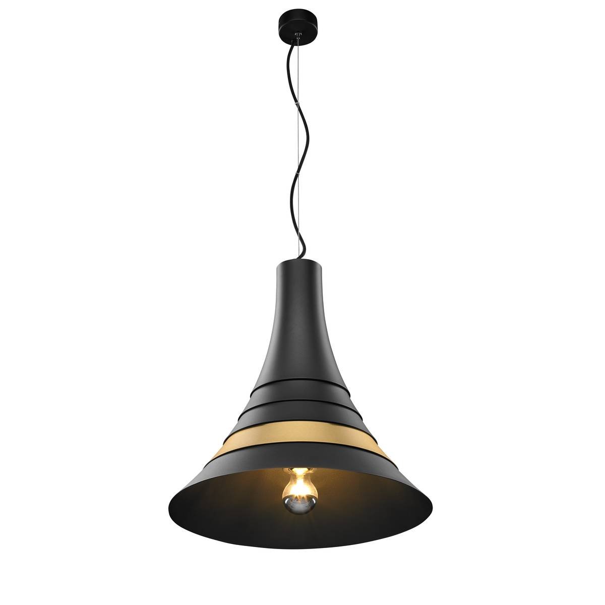 SLV No. 1001265 BATO 45 PD Indoor Pendelleuchte schwarz messing E27 max. 60W