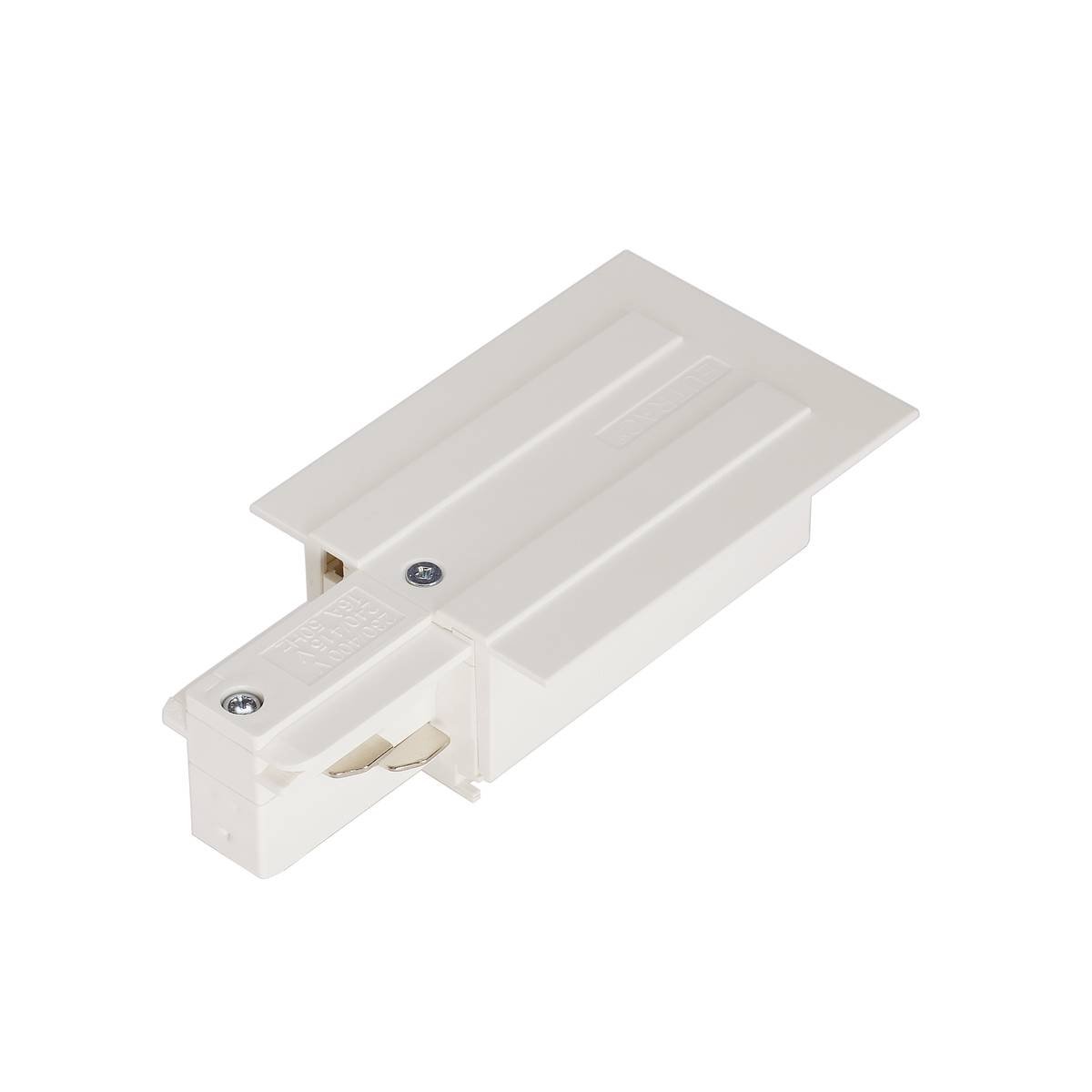 SLV No. 1001533 Einspeiser f�r EUTRAC 3-Phasen-Einbauschieschiene Erde links wei�