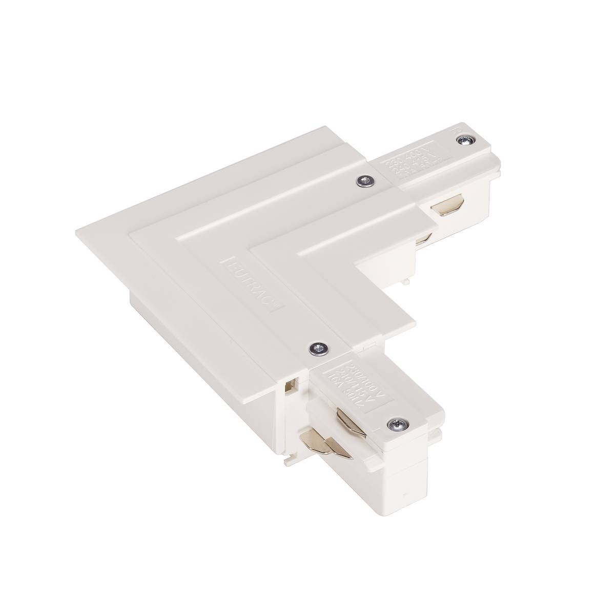 SLV No. 1001536 L-Verbinder f�r EUTRAC 3-Phasen-Einbauschieschiene Erde au�en wei�